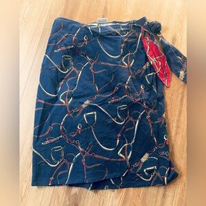 Vintage On the Verge western print wrap skirt, XS